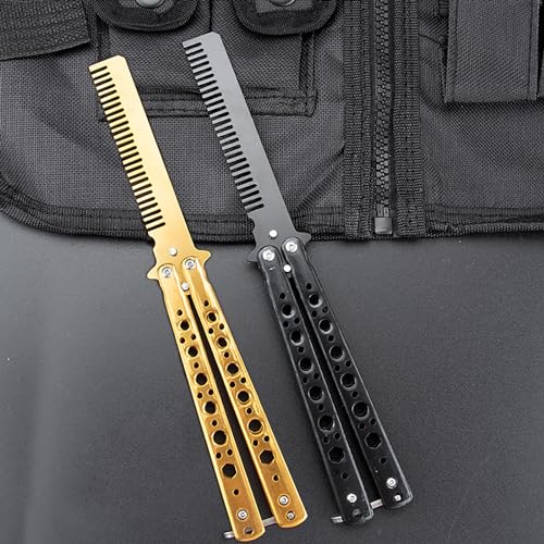 Butterfly Comb, 2 peines plegables de acero inoxidable miniatura 1