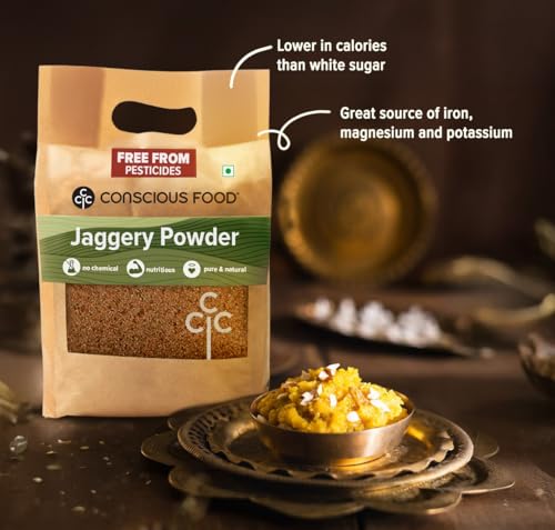 Image of Conscious Food Jaggery Powder, 1 kg | Pure, Natural & Chemical Free | Healthy Sugar Alternative | Gur, Gud Powder, Sharkara Bellam, Nattu Sakkarai, Vellam