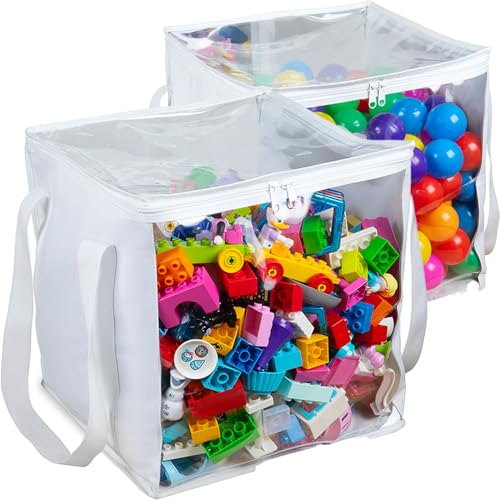 2 Piece Extra Large Toy Storage Clear Bags with Zipper 14