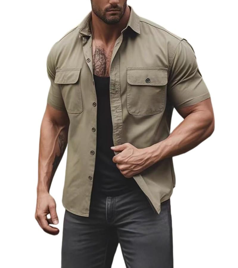 Chemise de travail homme manches courtes à poches multi-usage - 2