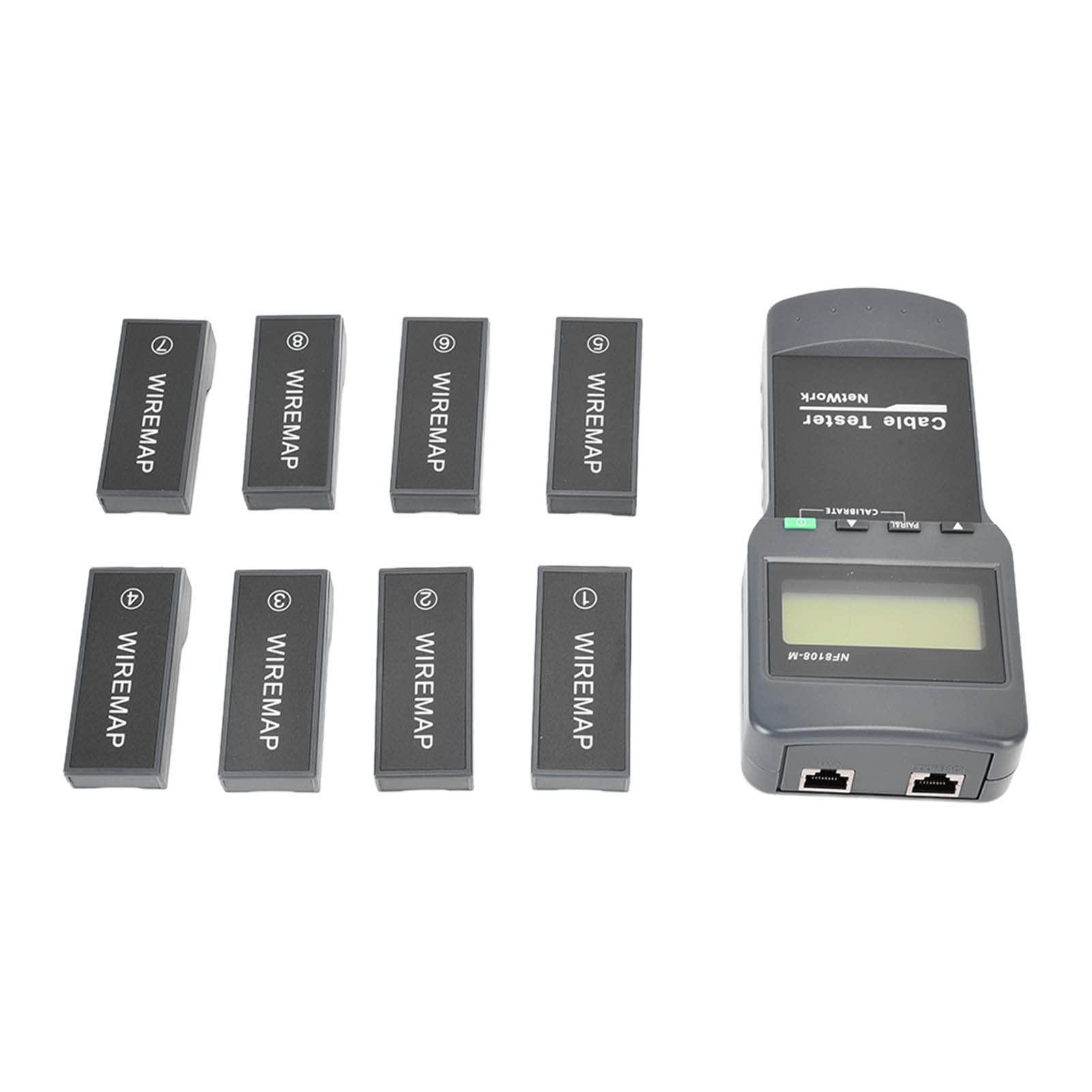 Hyuduo Tester per Cavi di Rete RJ45 Cable Finder con Display LCD 8 unità Remote per Test di connettività con Punto di Interruzione della Lunghezza Coppia di Cavi e Lunghezza Coassiale