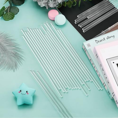 Image of Zopeal 30 Pcs 12 inch Clear Acrylic Dowel Rod for Craft,0.16'' /4mm Diameter
