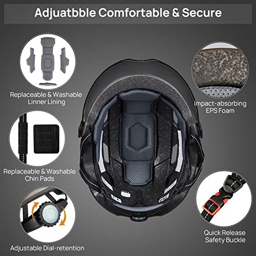 Ilm IRUS-FA-E3-10L-MB-L+XL Adult Bike Helmet With Usb Rechargeable Led Front And Back Light Mountain&Road Bicycle Helmets thumb #4