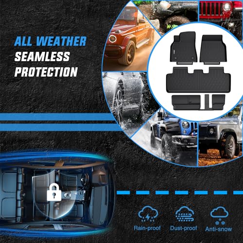Image of Nilight Floor Mats for Tesla Model Y 7 Seat 2020 2021 2022 2023 2024 2025 | All Weather Custom Fit Heavy Duty Floor Liners
