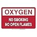 Brady 98100, 10" x 14" Polystyrene Oxygen No Smoking No Open Flames Sign, White on Red, Pack of 20 pcs