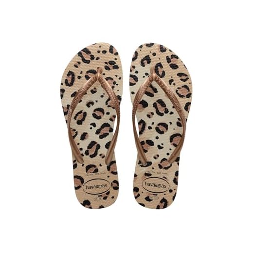 Chinelo Havaianas Slim Animals Print Oncinha Feminino (Bege, BR, Adulto, Faixa Numérico, M, 41, 42)