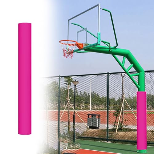 Portable Basketball Hoop Pole Padding Protective Pads, Blue Pink Red Playground Pole Safety Covers, Pads for Basketball Poles/ Garage Column/ Basement Post UV-resistant(Pink,Dia 165mm (6 1/2in))