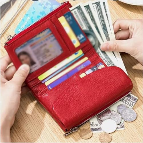 Unisex Pebble Leather Wallet, Genuine Soft Leather Small Wallet for Women, Coin Purse with Credit Card Holder and Cash Slots, Compact Fashion for Daily Use(S)3
