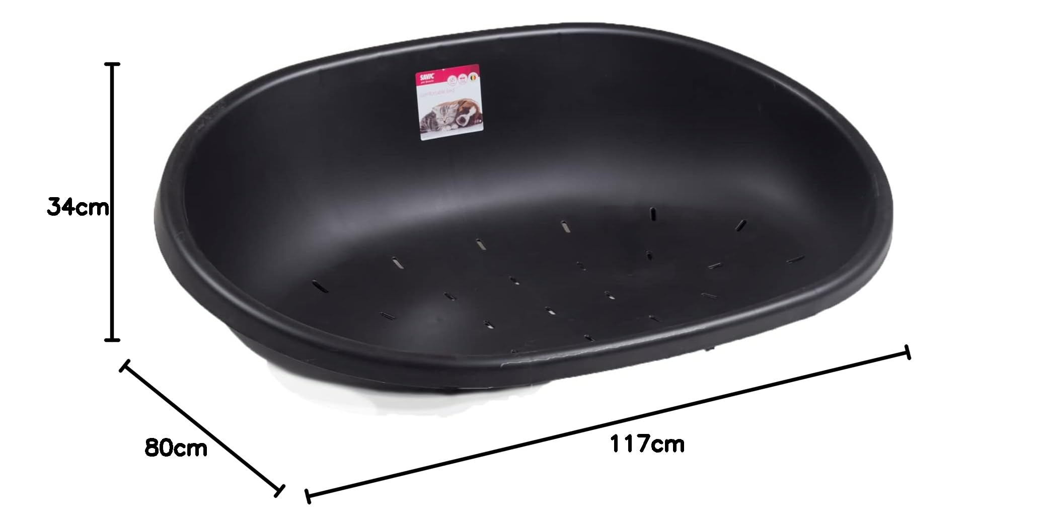 VADIGRAN Savic Panier pour Chien Style Snooze Noir 117 x 80 x 34 cm Taille XXL