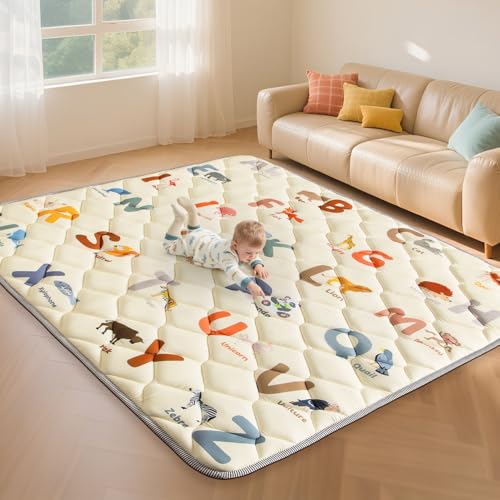 Baby Play Mats for Floor - 74x50 Playmat for Baby and Toddlers Infants - Foam Play Mat - Infant Mats for Floor Play Thick - Tummy Time Floor Mat
