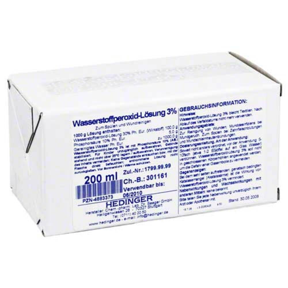Wasserstoffperoxid-Lösung 3% Standardzulassung 200 ml