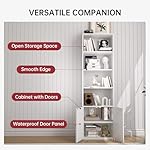 oneinmil 71.5" Tall Bookshelf and Bookcase, 6-Tier Wooden Bookshelves with Cabinet Doors, Floor Bookshelves and Office Storage Cabinets for Home Office, Living Room (White 1 Pack, 6-Tier) - Image 5