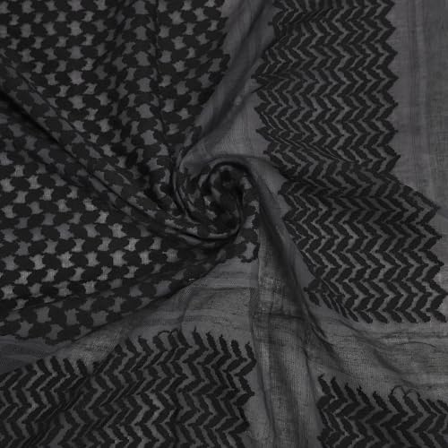 Image of PURFUN Men's Large Arab Shemagh Headscarf Muslim Headcover Shawl Keffiyeh Arabic Scarf