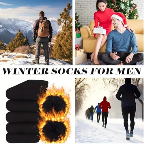 OnlyBee 3 Pairs Multipack of Mens Thick Warm Thermal Brushed Inner Black Boots Socks UK Size 6 to 11 Cotton Blend - Image 5