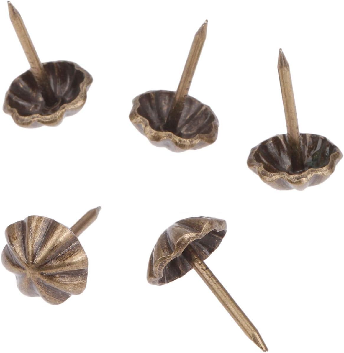 Gwoździe tapicerskie, 100 sztuk 11 * 17mm antyczny brąz gwoździe tapicerskie żelazne metalowe pudełko z biżuterią dekoracyjne pinezki tapicerskie Stud do mebli