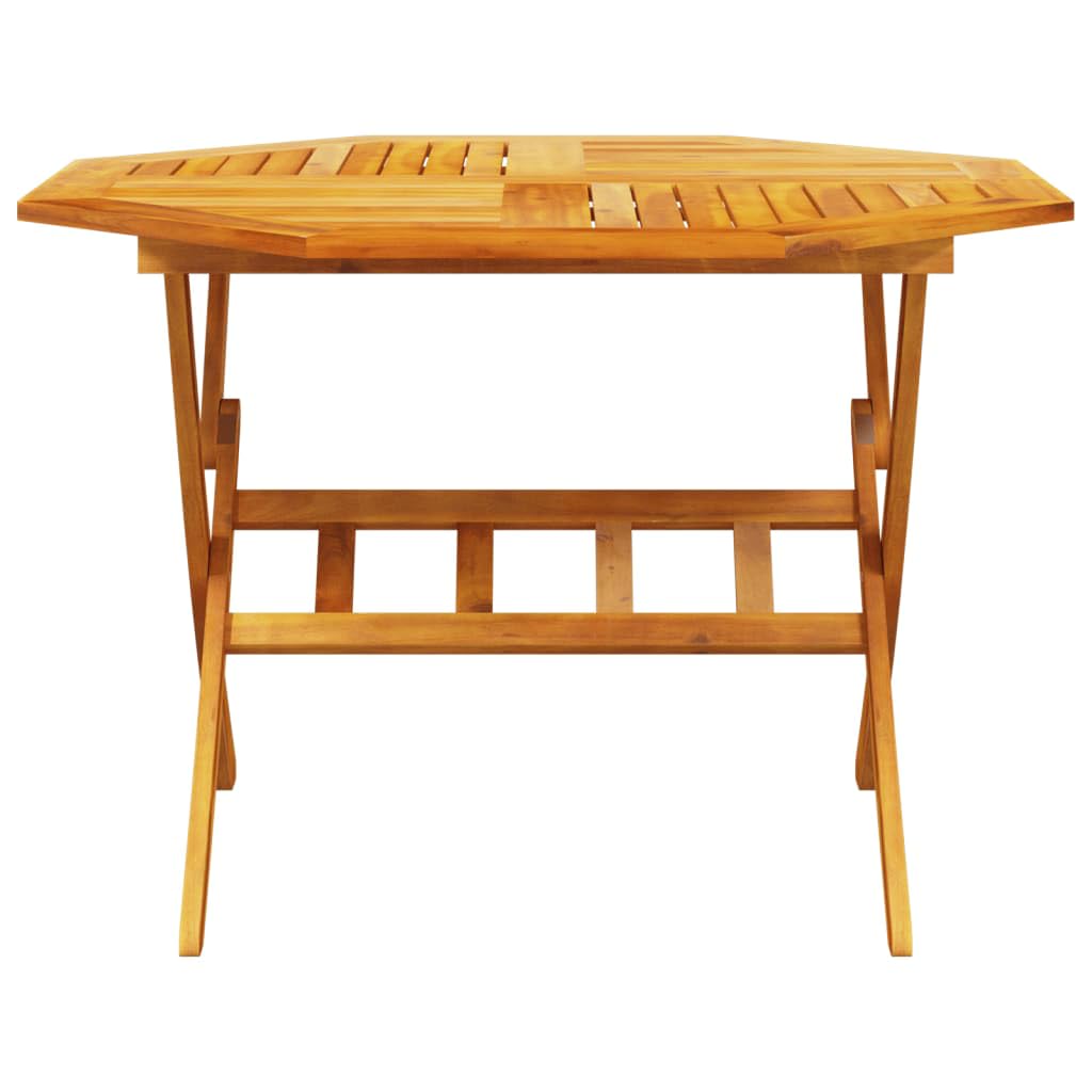 Juego de mesa y sillas plegables de madera maciza de acacia para terraza, balcón, muebles plegables robustos con estilo rústico y fácil almacenamiento