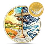 Hope Signpost 2 Year Sobriety Coin - Reborn from Storm AA Coins - Two Year AA Chips and Medallions - 1-10 Years NA AA Celebrate Recovery Addicts - Narcotics Alcoholics Anonymous Gifts for Men Women