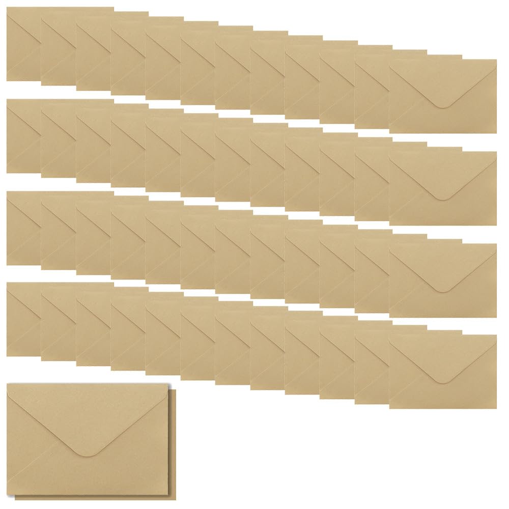 WYAN 50 Pack Brown B6 Envelopes, Business Premium Envelopes, Small Parts Envelope, for Gift, Greeting Cards, Wedding, Business, Invitation (Card and Glue not Included) โ image 1