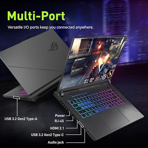 ROG Strix G18 Gaming Laptop, NVIDIA GeForce RTX 5070, AMD Ryzen 9 7940HX, 16 GB di RAM, 2 TB di memoria (SSD da 1 TB+docking station da 1 TB), display da 18 pollici 2,5 K 240 Hz, tastiera - Notebook - Immagine 8