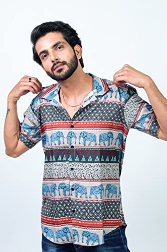 Image of HARPITA Men's Poly Cotton Digital Printed Stitched Half Sleeve Shirt