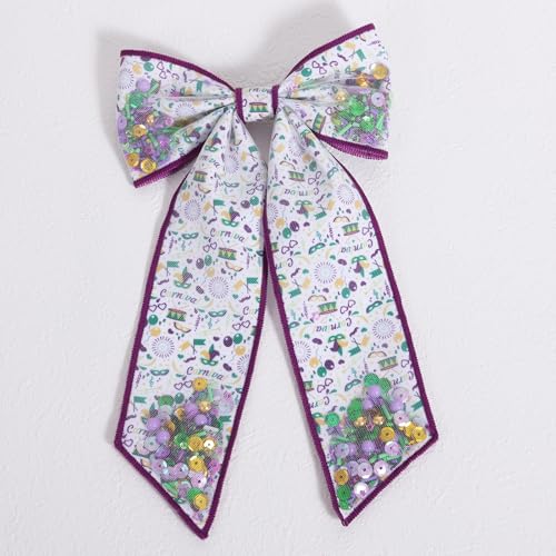 Pinza para cabello con moño Mardi Gras 5 pulgadas miniatura 6