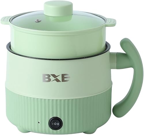 Olla caliente eléctrica, mini olla de ramen, olla de fideos de 1.5L, olla eléctrica para carne, huevo, arroz frito, ramen, sopa, gachas de avena,