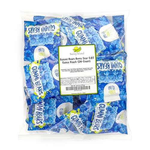 Sour Bears Gummy Candy, Blue Raspberry Jelly Bears, Vegan Candy, 24 Packs | Blue Candy for Baby Showers, Gender Reveal Candy, Party Favors - image 7