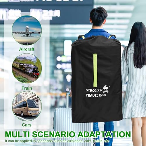 VAVPUP Transporttasche Kinderwagen Flugzeug,63x43x120cm,wasserdichte Kinderwagen Reisetasche aus Oxford Stoff mit Verstellbarem Schultergurt,Praktisches Reisezubehör für Doppelkinderwagen,AUT