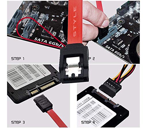Image of Wizzo 1.5GB /s, 3GB /s, 6GB /s Right Angle 90 Degree L Shape SATA III /SATA 3 Data Cable with Locking Latch for Internal Hard Disk Drive HDD, SSD & DVD Writer - Black