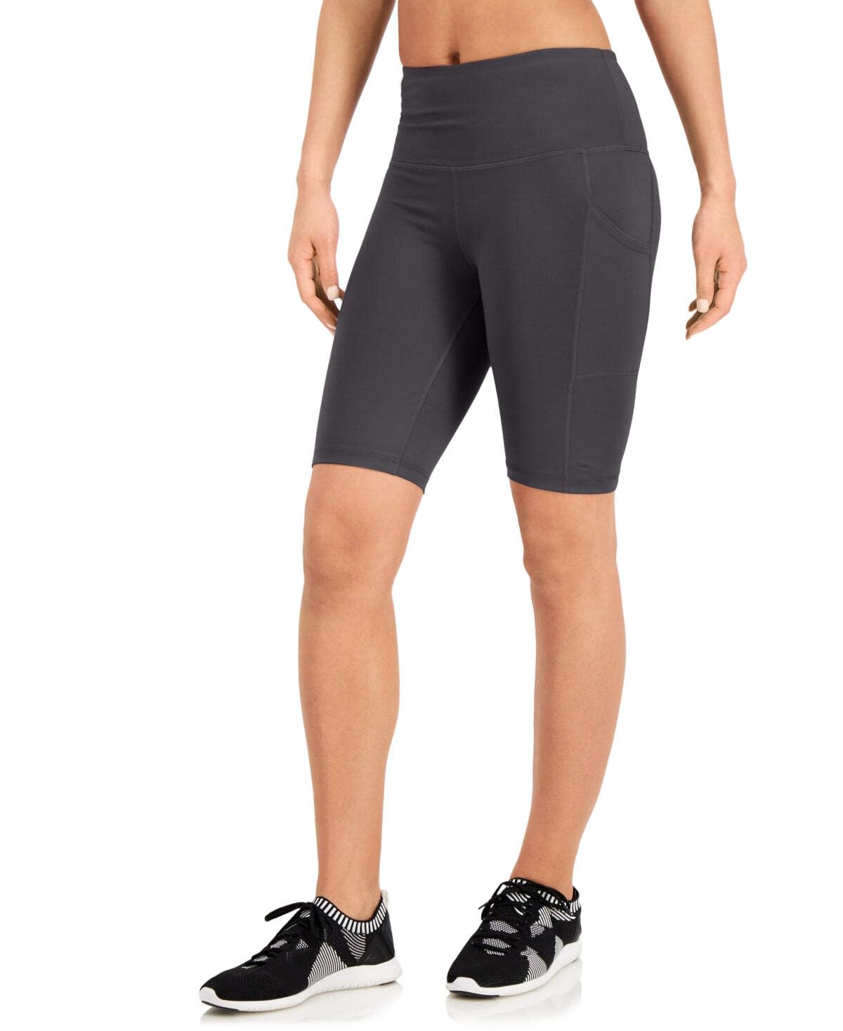 ID Ideology Women's Compression High Rise 10 Bike Shorts Gray Size X-Small