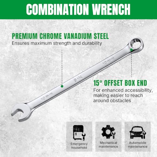 Image of SK 10 mm Combination Wrench, Metric, Premium CR-V Steel