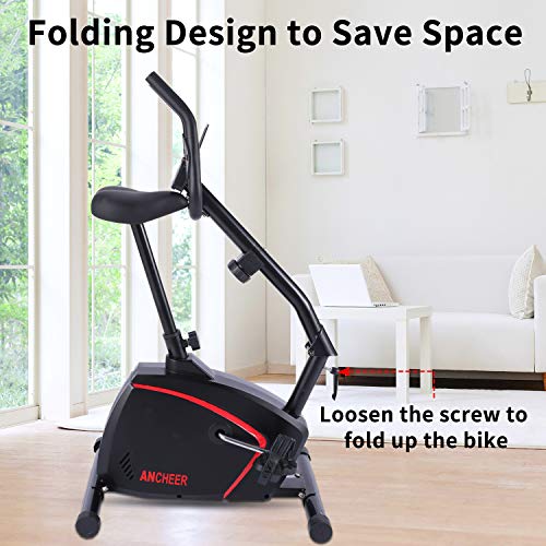 Ancheer Magnetic Upright Exercise Bike - Indoor Cycling Bike With App Connection - Stationary Bike 300 Lb Capacity, With 10-Level Resistance, Adjustable Seat, Monitor, For Cardio Training In Home #TOP4