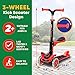 3 Wheel Scooter for Kids with Foldable Seat, Adjustable Handlebar Height, Lean-to-Steer Ride On Toy for Kids Ages 2+, Light-Up LED Wheels, Wide Anti Slip Deck, Indoor & Outdoor Use, Red