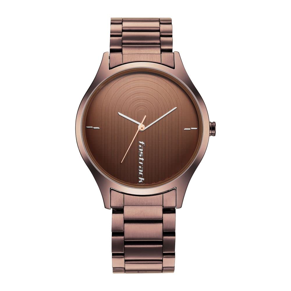 Fastrack Style Up Quartz Analog Brown Dial Stainless Steel Strap Watch for Men-NS3184QM02 (B0B87W1Z66) Amazon Price History, Amazon Price Tracker