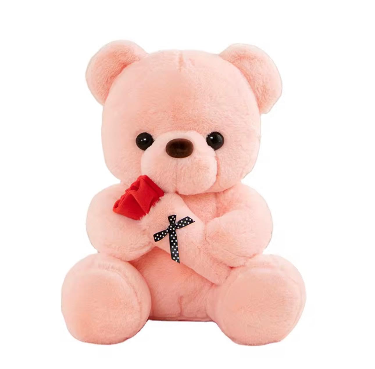 45CM Soft Teddy Bear with Rose – Plush Stuffed Animal Gift for Valentine’s Day, Birthday, Anniversary, Kids & Couples – Ultra Soft Cute Bear Toy (25cm / 35cm / 45cm) (Pink, 45cm)
