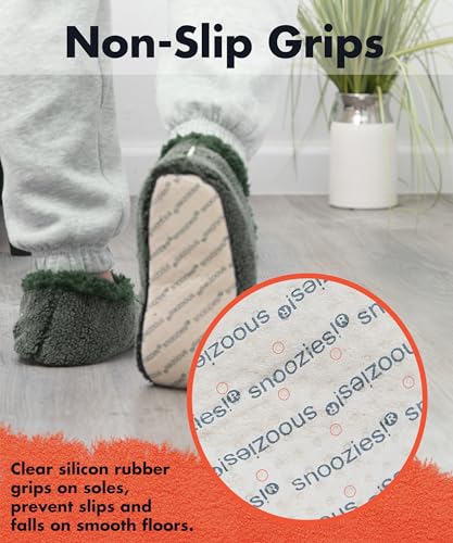 Image of Snoozies Mens Two Tone Fleece Lined Slippers - Comfortable Slippers for Men - Two Tones