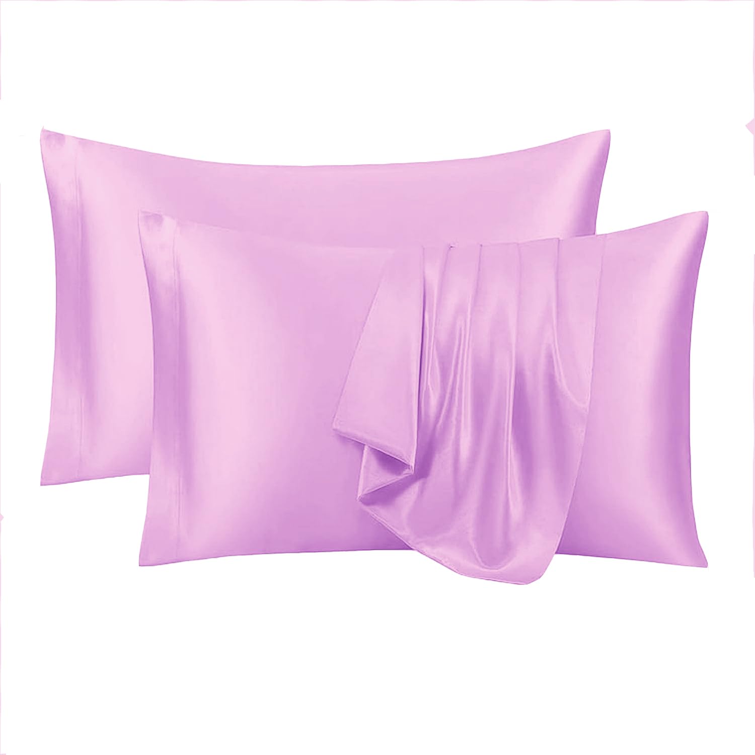 RAGGLE Satin Silk Pillowcase for Hair and Skin Standard Size 18"X 28" with Soft Breathable Smooth Cooling Pillow Covers for Sleeping or Pillow Protector (4, Rose Tupe)