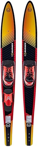 HO Combo de esquís acuáticos deportivos con fijaciones Blaze, 140 lbs+, velocidad máxima 26 mph, dorado/negro