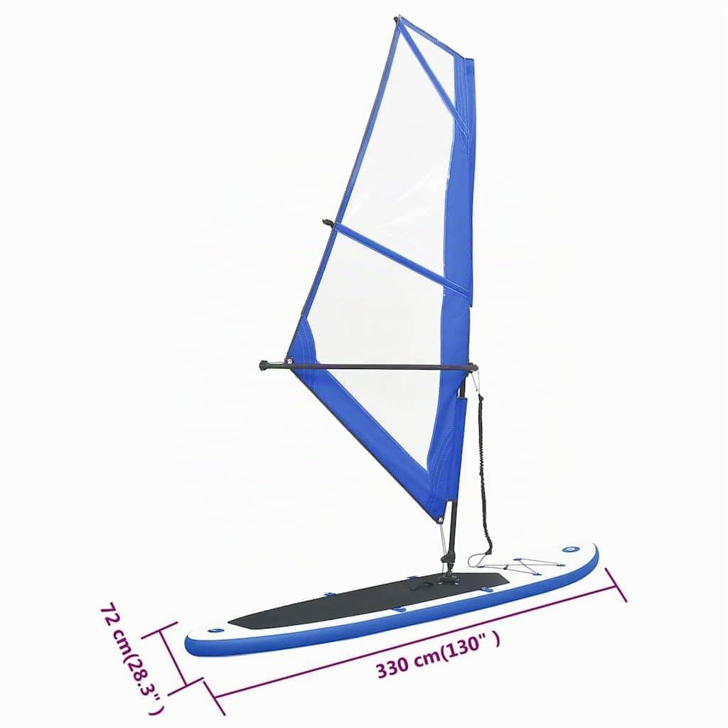 vidaXL Tabla Inflable de Paddle Surf Sup Remo Hinchables Diversión Mar Juegos al Aire Libre Exterior Terraza Deporte Aventura Acuáticos Azul y Blanco