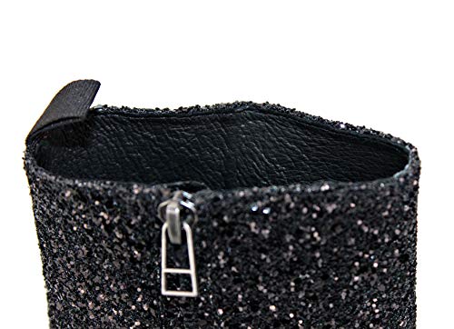 Osstone OS-JY015-SCHWARZ-GLITTER-DE Men Chelsea Ankle Boots Leather Glitter Chukka Designer Boots thumb #7