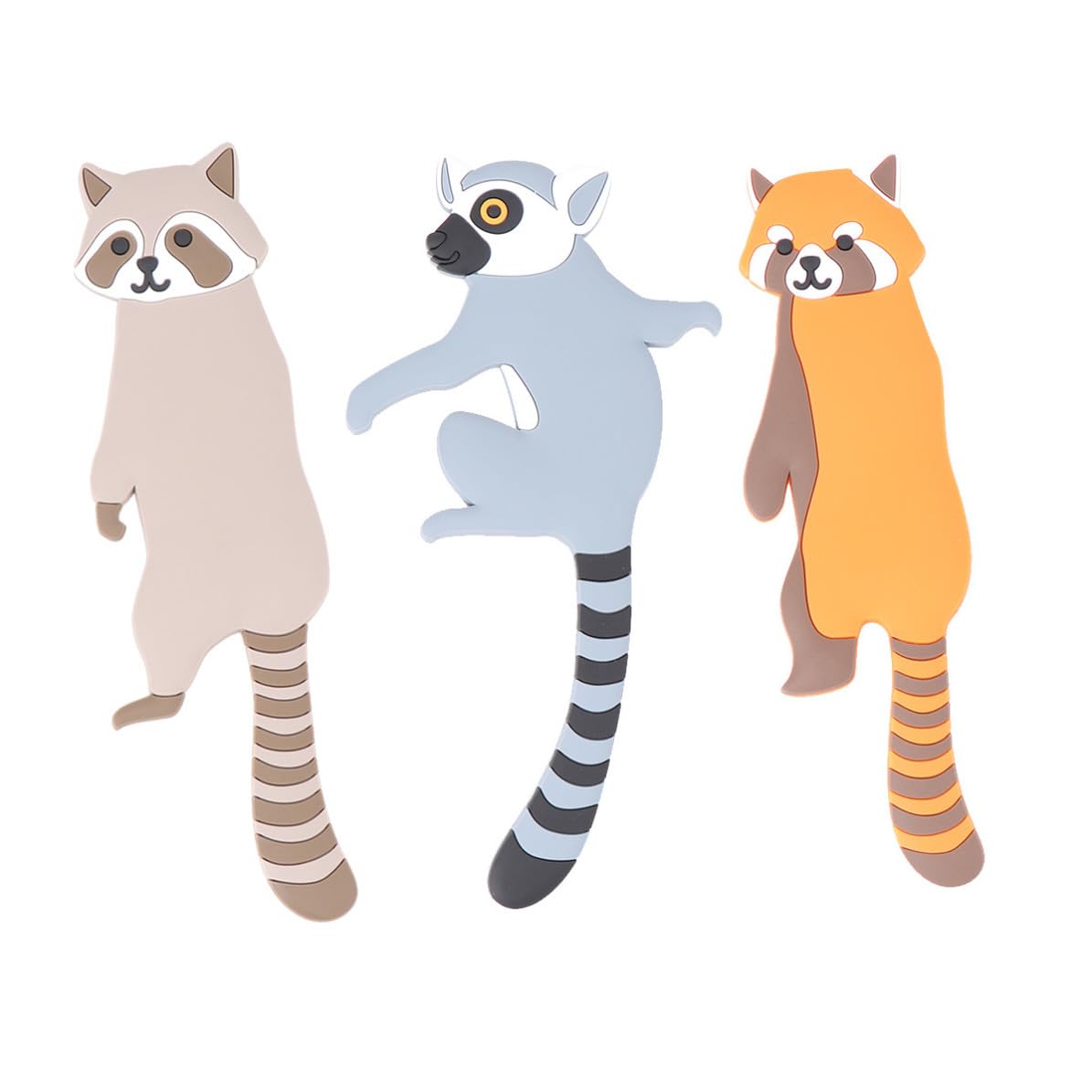Ganchos adhesivos decorativos para apartamento pack de 3 colgadores de gato y mapache para cocina
