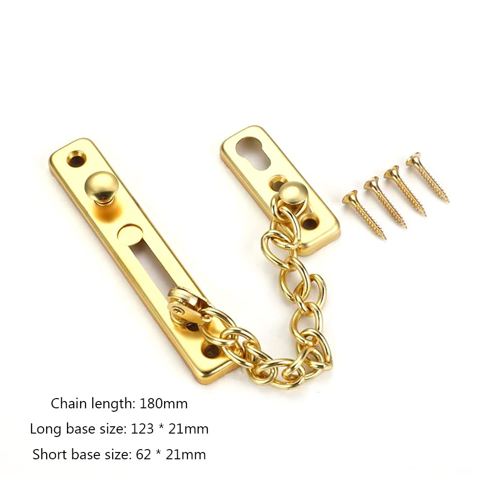 Cerradura de cadena de acero inoxidable para puerta Securi con botón NG, pestillo antirrobo, cadena segura para el hogar para una mejor protección (un color)
