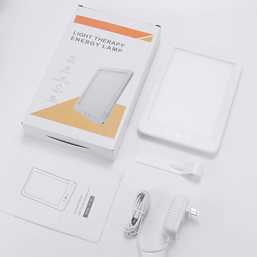 Lampe Triste, Lampe De Luminothérapie 10000 Lux, Lumières Tristes Pour La Dépression, Avec 3 Modes De Couleur, Luminosité Réglable, Lampe Solaire Sans UV, Base De Support À 360 °,Blanc