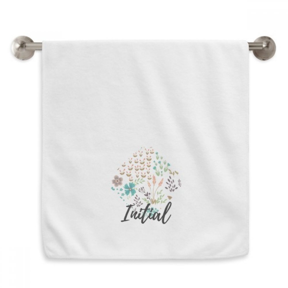 Serviette de toilette fleurs colorees 33x73cm en coton doux blanc
