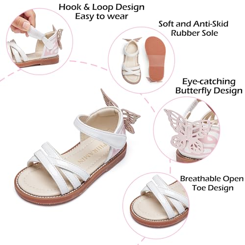 Image of PHIRAMIN Toddler Flower Girl Sandals - Girl Dress Shoes Toddler Little Kid Wedding Party