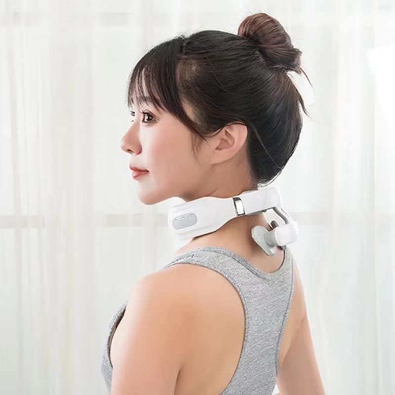 Masseur cervical à 4 têtes, réglage de la force, charge USB, chauffage vocal intelligent, massage du cou, soin du cou