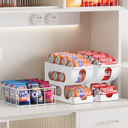FIFO-Soda-Can-Organizer-for-Pantry-or-Fridge-Holds-24-Cans-2-Pack-Automatic-Rolling-Drink-Organizer-for-Fridge-Space-Saving-Pop-Can-DispenserHolderStorageContainer-for-Refrigerator