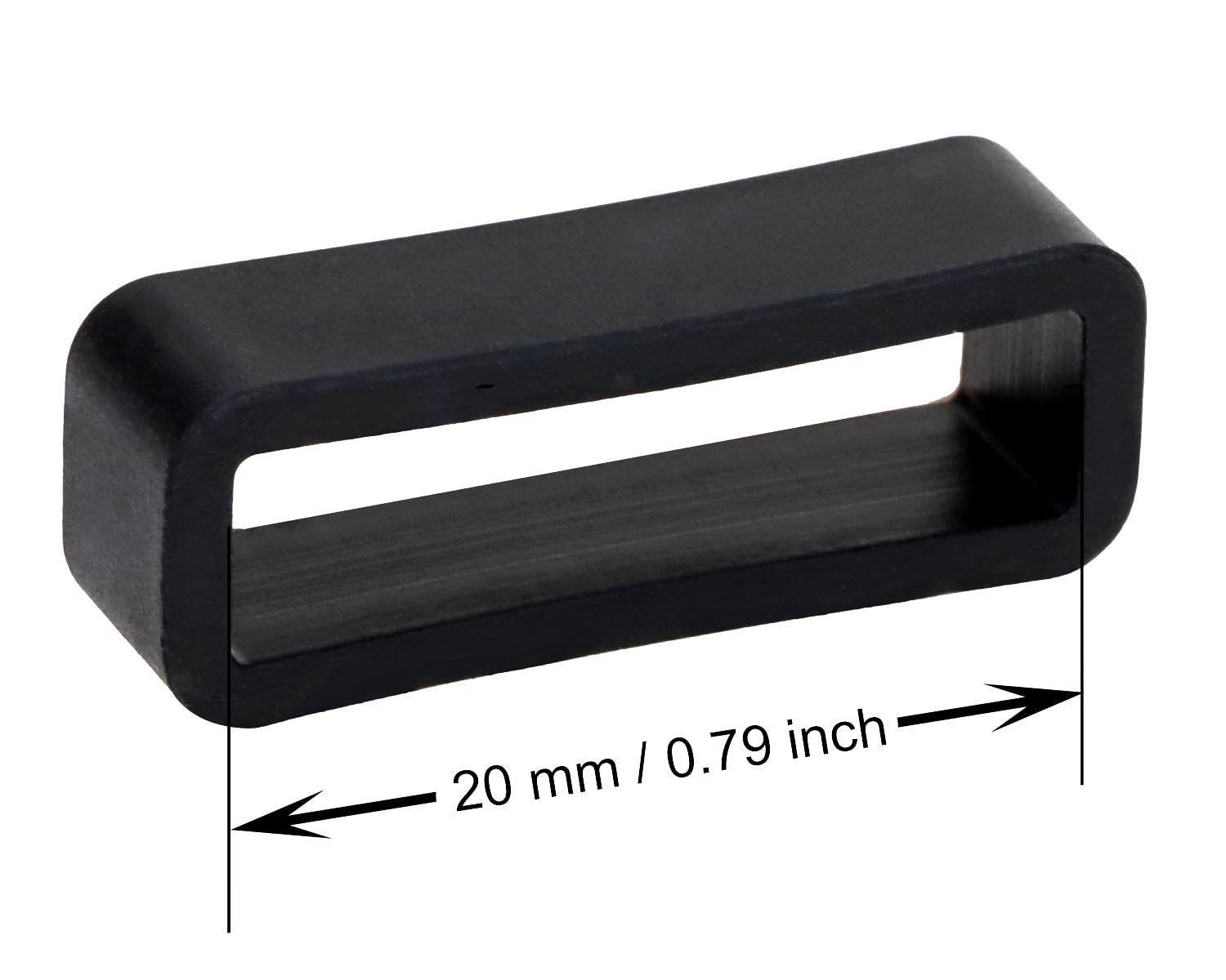 PPhtony 20mm Rubber Watch Band Loop Holder Silicone Watch Strap Keeper Fastener Rings Replacement Watch Strap Accessories, 12PCS (Black)
