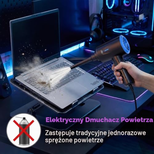 Elektryczna dmuchawa do kurzu, 500 W, sprężone powietrze, zestaw do czyszczenia laptopa, klawiatury, samochodu, sprzętu biurowego