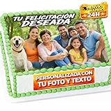 OBLEA o Papel de AZÚCAR, Personalizada para Tarta con Foto, Nombre y Edad – Imagen Comestible Cumpleaños – Calidad Fotográfica Profesional – Varios Tamaños – Rectangular